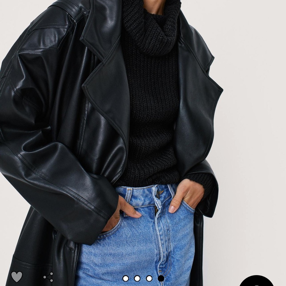 Faux leather power belted jacket from Nasty Gal